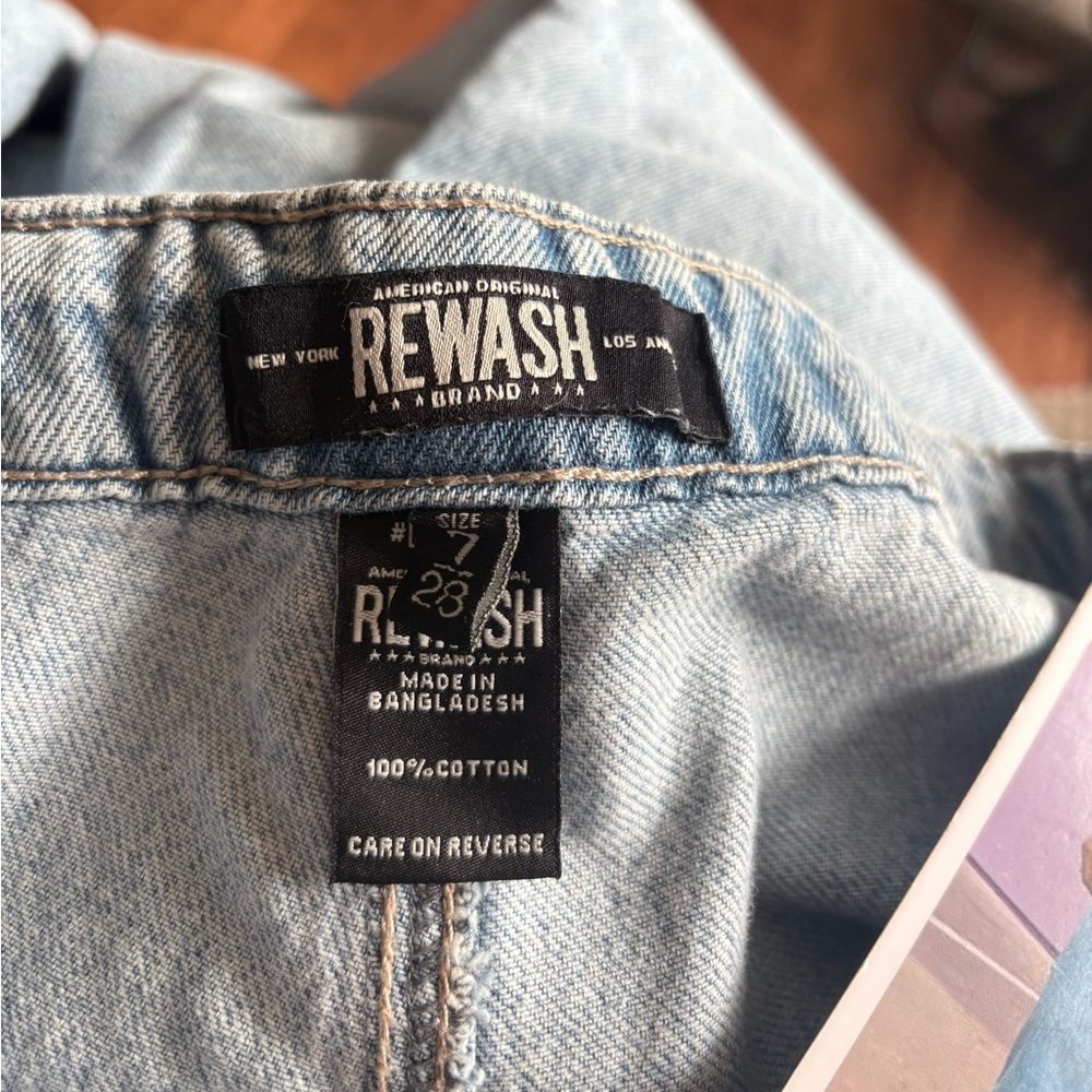 Rewash Women’s Sz 7/28 Light Blue Low Pro Relaxed Wide-Leg Jeans pockets NWT - Picture 7 of 9